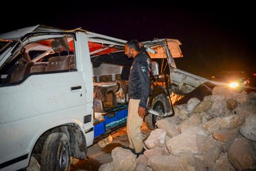 الشاحنة التي سقطت في فوهة البركان في إقليم السند الباكستاني