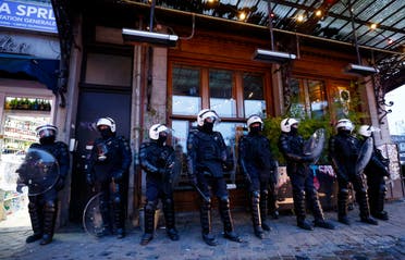 الشرطة في بروكسل بعد أعمال الشغب اليوم