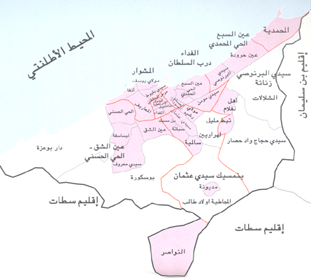 خريطة شوارع الدار البيضاء
